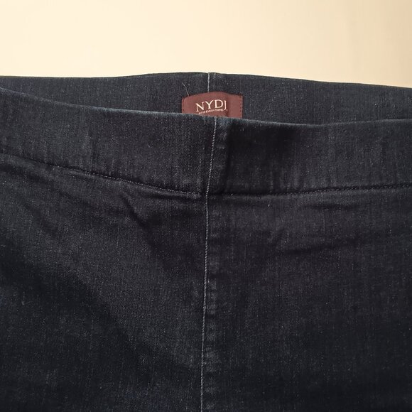 NYDJ Pull-On Jeans Size 12 High Rise Straight Leg Dark Wash - Picture 4 of 9